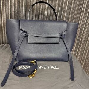 CELINE Belt Bag Mini in Grained Calfskin Deep Sea/Navy